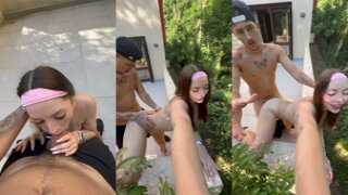 Lucky Guy Fucking Hot Neighbor Outside The Block